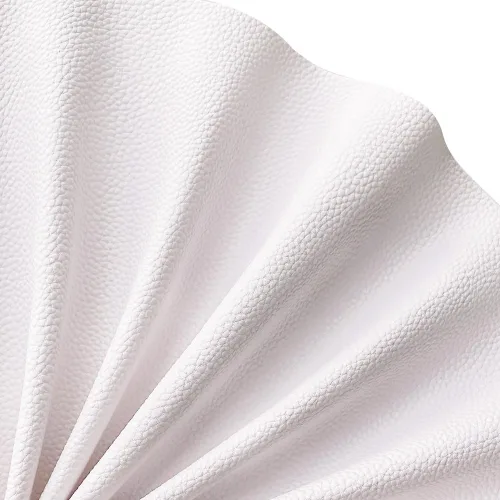 Miniatura 2 de XHT Tela de piel sintética de vinilo con textura de lichi para lazos para el pelo, fabricación de joyas, color blanco