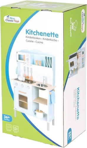 Miniatura 5 de Nuevos juguetes clásicos de madera azul juego de simulación cocina para niños con juego de roles Bon Appetit Cocina eléctrica incluidos Accesorios