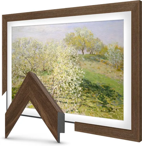 Marco para TV Deco Slim de 3" con Chip de Color Walnut Museum (32", 43", 50", 55", 65", 75", 85") Compatible SOLO con televisores Samsung The Frame