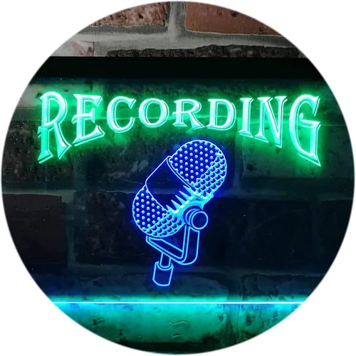 Miniatura 9 de ADVPRO Grabación en el micrófono de aire estudio de doble color LED neón signo azul y rojo 12 "x 8.5" st6s32-i0206-br
