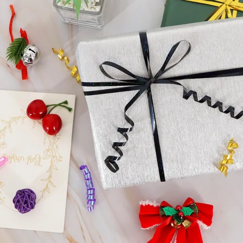Miniatura 4 de BEISHIDA 500 yardas de cinta negra rizada de rizo brillante metálica para globos, rollo de cuerda de regalo, cinta para envolver, para decoración