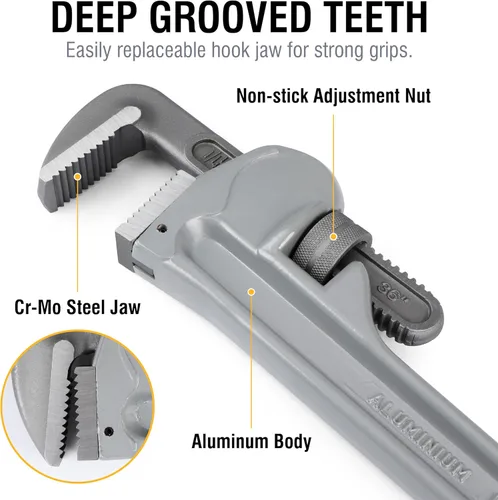 Miniatura 3 de Olympia Tools Llave de tubo de aluminio 01-636, 36 pulgadas, gris