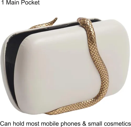 Miniatura 4 de Bolso de mano de piel sintética desmontable con cadena cruzada, bolso de noche, bolso de mano para mujer, formal, boda, fiesta, baile de graduación