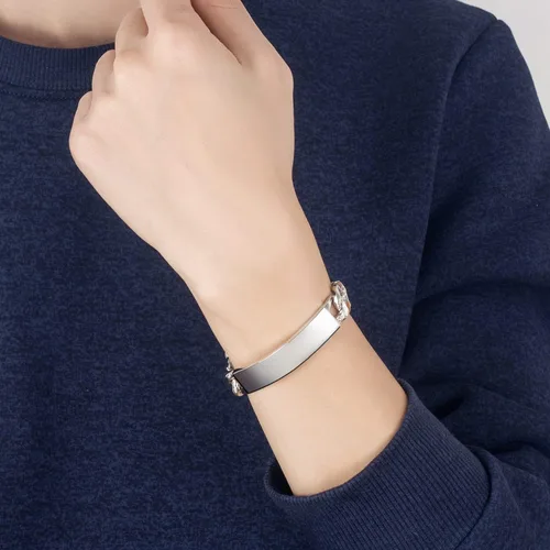 Miniatura 6 de Pulsera de plata de ley 925 maciza de eslabones cubanos de Miami para hombre, de 0.47 pulgadas, rectangular, 7, 7.5, 8, 8.5, 9, 9.5, 10 pulgadas