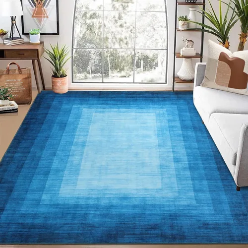 Miniatura 34 de WESTLOOM Alfombra de pasillo de 2 x 6 pies, lavable, moderna, con bordes, antideslizante, resistente a las manchas, borde geométrico, alfombra