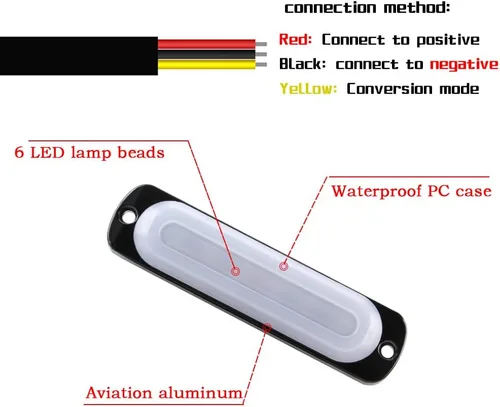 Miniatura 4 de Luces LED estroboscópicas de advertencia, 4 luces LED amarillas ámbar, 6 luces estroboscópicas LED intermitentes de emergencia, advertencia