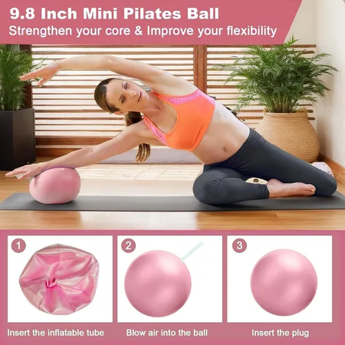 Miniatura 6 de Kit Esencial de Anillo de Pilates para Mujeres, Cremas Macaron Suaves - Set de Equipo de Ejercicio de Yoga para Entrenamientos en Casa con Círculo