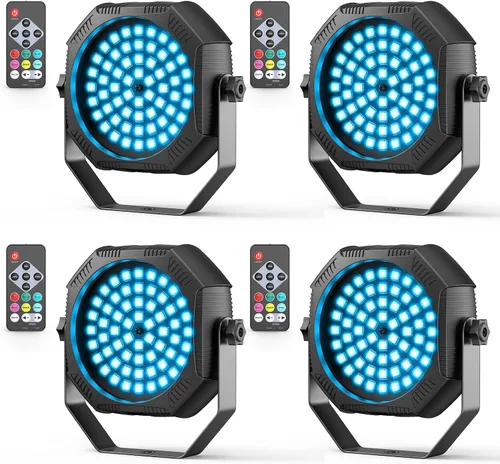 Miniatura 11 de Luces de escenario alimentadas por batería, luces estroboscópicas recargables con alimentación USB, control automático activado por sonido, 30W RGB