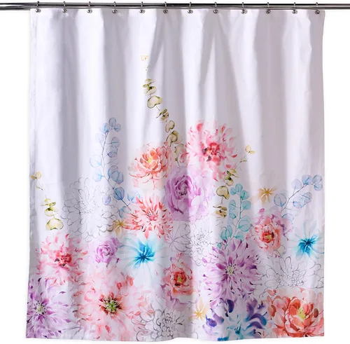 Miniatura 22 de Maison d' Hermine Cortina de ducha 100% algodón, un panel, 70 x 72 pulgadas, cortinas de ducha de tela lavable para baño, fácil de colgar con 12