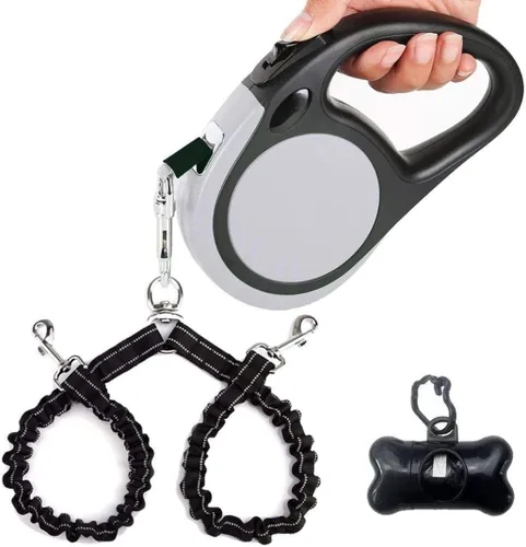 Miniatura 7 de Correa retráctil doble para perros de raza pequeña (hasta 44 libras cada una) – Correa extensible de doble cabeza de 16 pies para mascotas