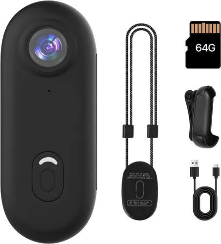 Miniatura 8 de Li&Lu Cámara de acción de pulgar 4K, cámaras de video deportivas y de acción portátiles para ciclismo, motocicleta (con tarjeta 64G, negro)