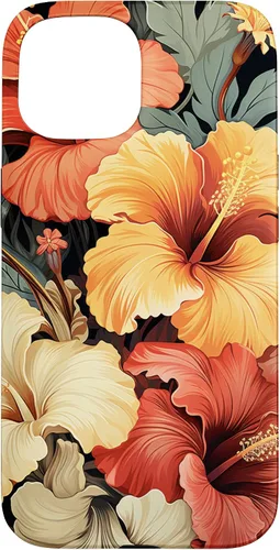 Miniatura 6 de Funda para iPhone 13 Pro Max con diseño tropical hawaiano amarillo rojo hibisco plumeria