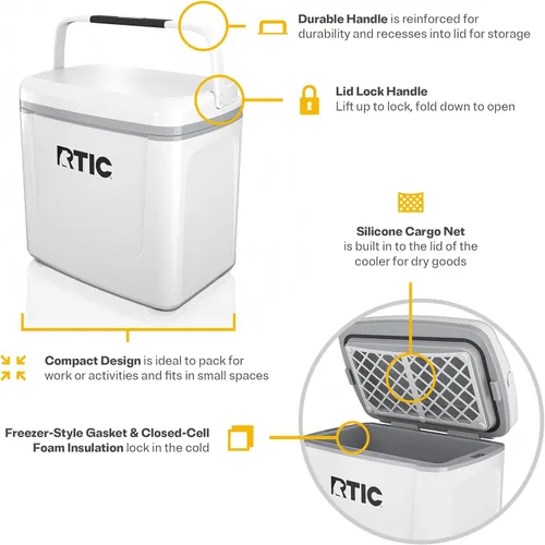 Miniatura 3 de RTIC Hielera Personal para Viaje por Carretera de 8 QT, Pequeña, Compacta, Aislada, Caja de Hielo Portátil para Comida, Bebida, Bebidas, Playa