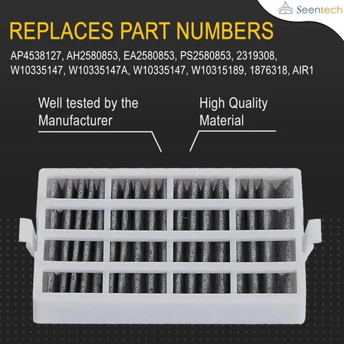 Miniatura 3 de Filtro de aire para refrigerador W10311524 de Seentech - Compatible con refrigeradores Whirlpool, Kenmore - Reemplaza: AIR1, 2319308, W10335147