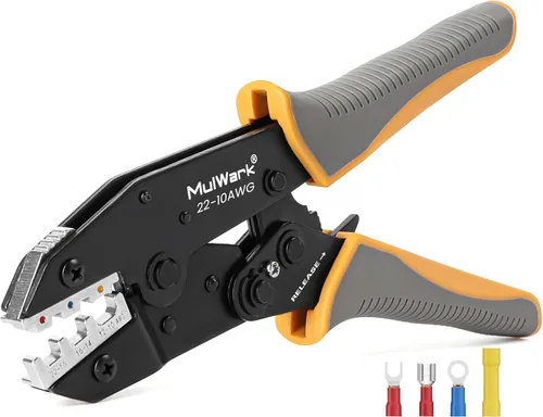 Miniatura 9 de MulWark Pelacables automático autoajustable 3 en 1, cortador/engarzador, alicates múltiples de 8 pulgadas para pelar cables eléctricos, corte