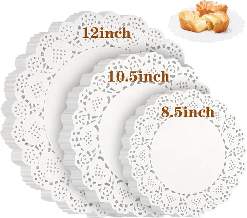Miniatura 11 de Svalor Tapetes de papel de encaje de varios tamaños, tapetes de 4.5 pulgadas, 6.5 pulgadas y 8.5 pulgadas para alimentos, 99 piezas de tapetes