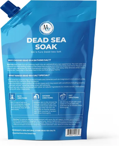 Miniatura 2 de Sal de baño del Mar Muerto (sin perfume), 2 libras (paquete de 1), color blanco