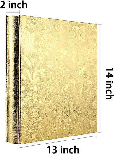 Miniatura 4 de Vienrose - Álbum de fotos 4x6, libro grande de fotos con 600 compartimentos, funda de piel sintética PU para álbum de boda, bebé, graduación Oro