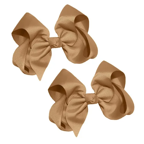 Miniatura 33 de WEBB DIRECT2U Juego de dos lazos para el pelo de grogrén sólido de 4 pulgadas, pinzas de cocodrilo, color verde manzana