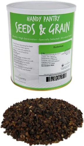 Semillas de germinación de trigo sarraceno orgánico a granel, 4 libras, sin cáscara, orgánicas, jardinería, cultivo de verduras para ensalada,