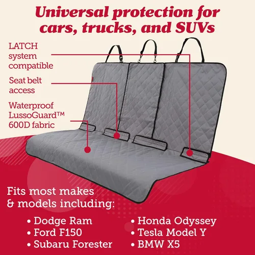 Miniatura 2 de Lusso Gear Funda y Protector de Asiento de Automóvil para Perros - Fundas de Asiento Antideslizantes e Impermeables para Camionetas y Automóviles