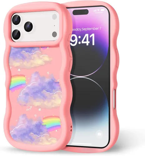 Miniatura 59 de Compatible con iPhone SE/8/7 Funda para Mujeres y Niñas, Marco Ondulado Rizado con Patrón Lindo, Estética Delgada Suave Silicona TPU Parachoques