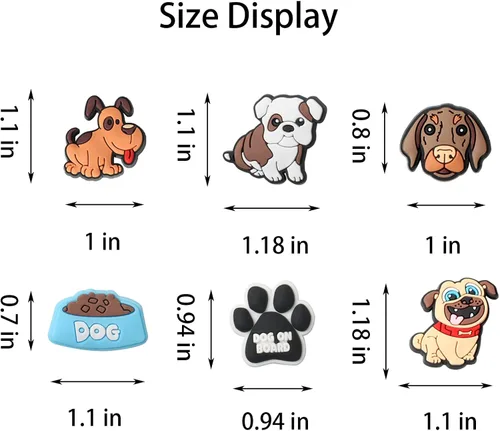 Miniatura 7 de Dijes de decoración de zapatos de perro, 25 piezas de lindos dijes de perros para zapatos, cachorros, zapatos de mascotas para adultos, amantes