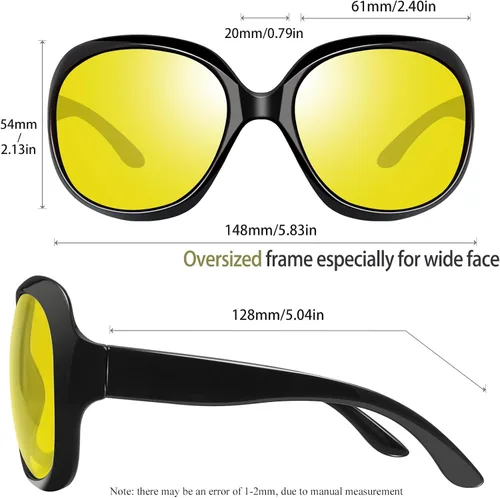 Miniatura 66 de Joopin Lentes de sol de gran tamaño para mujer, polarizados, grandes, para conducción, protección UV, grandes sombras