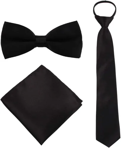 Corbata cuadrada de bolsillo para niños - Juego de 3 piezas para niños con corbata de boda Praty