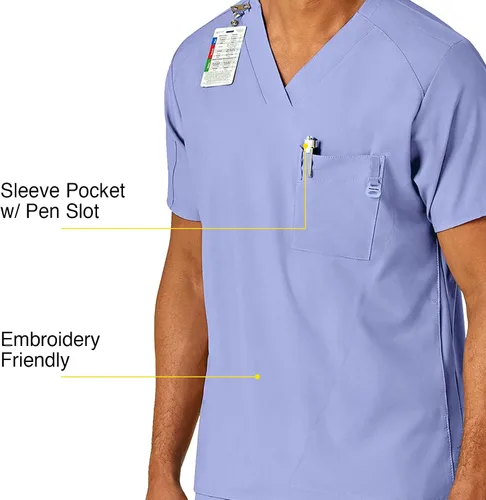 Miniatura 3 de WonderWink Camiseta con cuello en V para hombre W123 6355