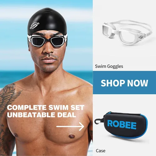 Miniatura 5 de Robee Gafas de natación, gafas de natación polarizadas para adultos, para hombres, mujeres y jóvenes, gafas de piscina de agua