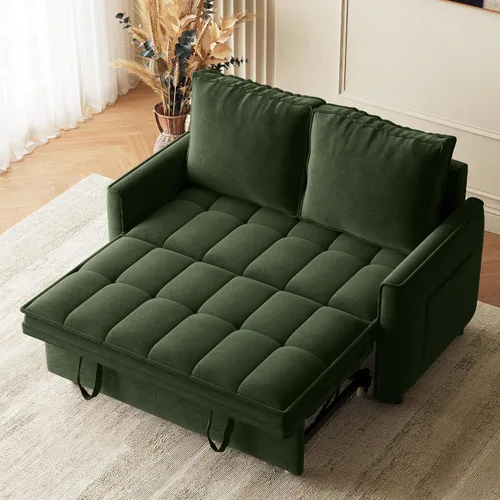 Miniatura 18 de Wrofly Sofá cama convertible 3 en 1, sofá cama extraíble para sala de estar con bolsillos laterales y almohadas extraíbles, respaldo ajustable, sofá