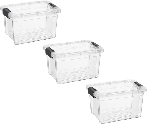 Miniatura 27 de Superio Cajas de almacenamiento transparentes con tapas, contenedores de plástico de 2.5 cuartos de galón para organizar, cajas apilables, sin BPA