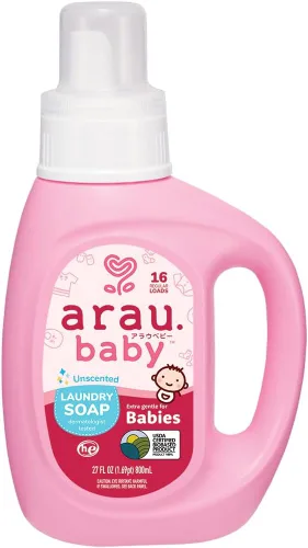 Miniatura 11 de Arau Baby Jabón de lavandería, lavanda, fórmula a base de plantas, seguro para pieles sensibles, detergente para ropa de bebé sin fragancia ni