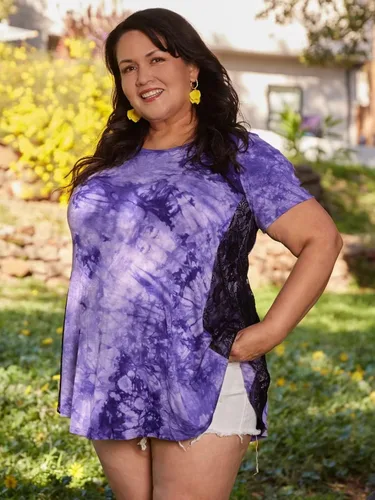 Miniatura 4 de Larace - Blusa holgada de manga corta para mujer para usar con leggings