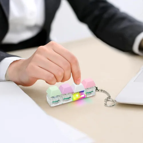 Miniatura 4 de Juguetes Fidget de Teclado para Adultos, Clicker de Teclado con Luz LED, Llavero Juguetes Fidget Sensoriales Divertidos para Ansiedad