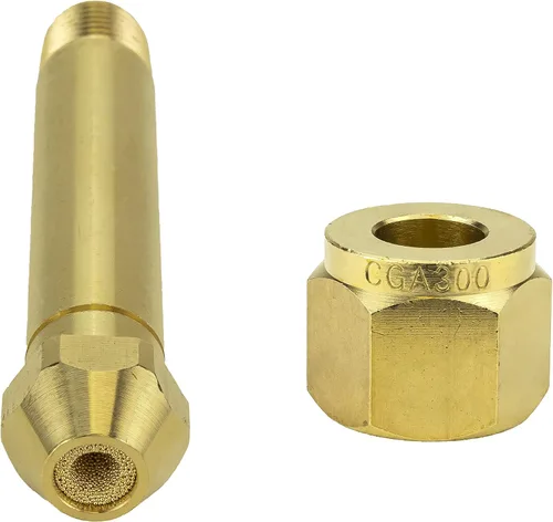 Miniatura 3 de SÜA - Reemplazo de tuerca y pezón para reguladores de acetileno y cloruros de etilo CGA-300 - Longitud del pezón: 3-1/2'' - Rosca lateral
