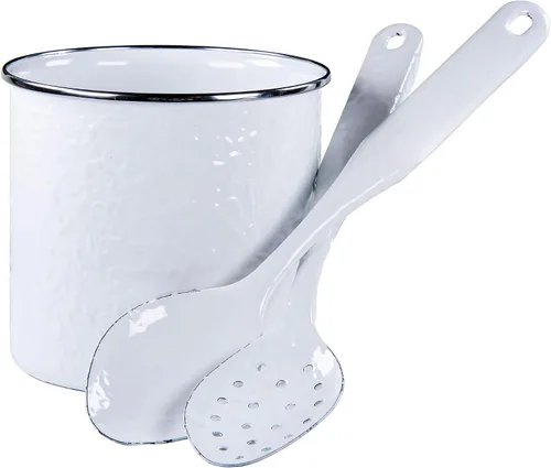 Miniatura 2 de Golden Rabbit Esmalte - Patrón blanco sólido - Soporte para utensilios Blanco sólido texturizado