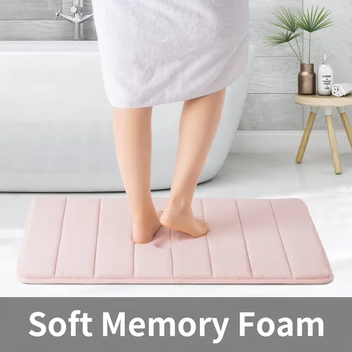 Miniatura 3 de ROSMARUS Alfombra de baño de espuma viscoelástica 17” x 24”, alfombras de baño absorbentes de agua para el baño, alfombras de baño antideslizantes