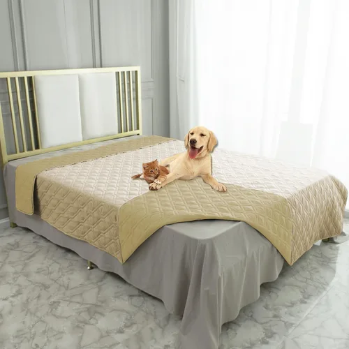Miniatura 26 de Ameritex Funda Impermeable para Cama de Perro Manta para Mascotas para Muebles Cama Sillón Sofá Reversible Azul marino+azul piedra