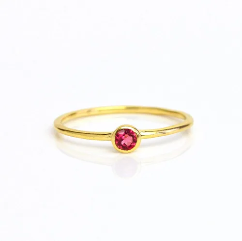 Miniatura 4 de Anillo pequeño de piedras preciosas apilable, banda de anillo delicada y delgada minimalista, anillo simple apilable de piedra natal