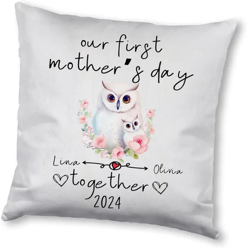 Miniatura 8 de Funda de almohada personalizada con diseño floral de búho, regalo para mamá, abuela, para ella