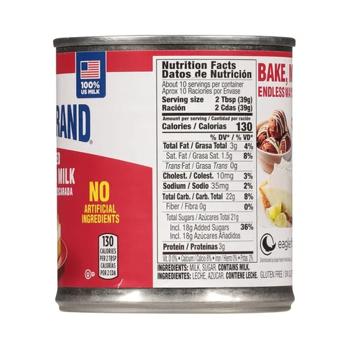 Miniatura 11 de Eagle Brand Leche condensada endulzada de 14 onzas, ideal para flan, cocinar, hornear, bebidas, postres, helados, sin ingredientes artificiales, sin