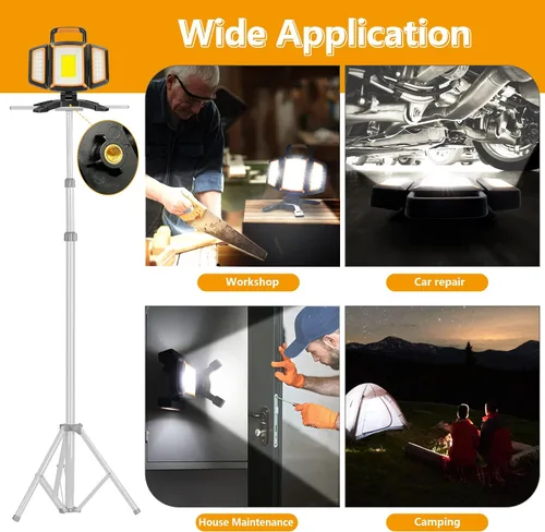 Miniatura 6 de Tresda Luz de trabajo recargable de 30 W, luz de trabajo magnética de 3000 lúmenes, alimentada por batería, impermeable, portátil, inalámbrica