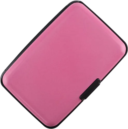 Miniatura 37 de Tarjetero de aluminio con bloqueo RFID para hombres y mujeres, elegante cartera de viaje con 7 ranuras, la mejor protección contra escaneos