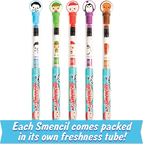 Miniatura 4 de Holiday Smencils Cylinder - Lápices perfumados gourmet patentados HB #2, 50 unidades, regalos para niños, recuerdos de fiesta, recompensas