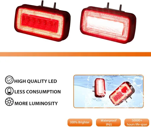 Miniatura 2 de ADIIL Kit de 2 luces LED 3 en 1 con lente roja de respaldo, reversa y antiniebla para Mercedes Benz W463 Clase G 1986-2018, G500, G550, G55, G63 AMG