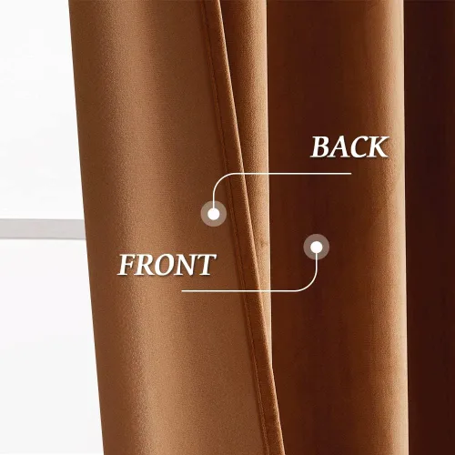 Miniatura 5 de RYB HOME - Cortinas opacas de terciopelo con presilla trasera, privacidad, bajo consumo, decoración retro para sala de estar, estilo cabaña, 52 x 90