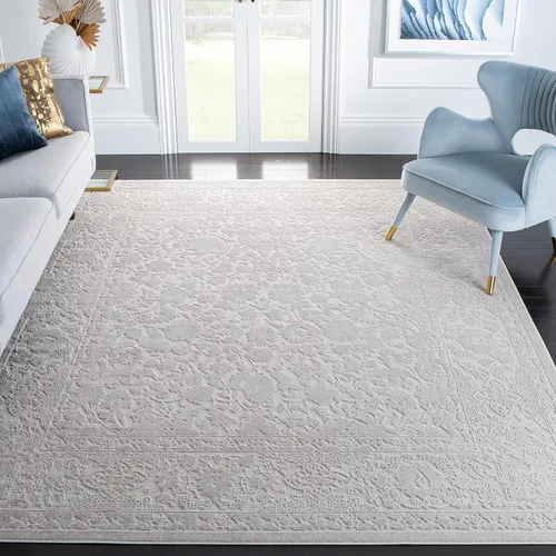 Miniatura 18 de SAFAVIEH Alfombra 8x10 - Colección Reflection - Grande - Gris Claro y Crema, Sin Desprendimiento y Fácil Limpieza, Ideal para Sala de Estar, Gris
