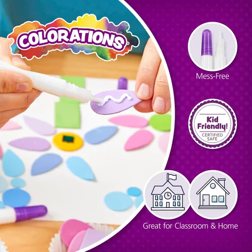 Miniatura 6 de Colorations Tacky - Bolígrafos de pegamento para el aula, suministros para proyectos de arte y manualidades (paquete de 24), secado rápido